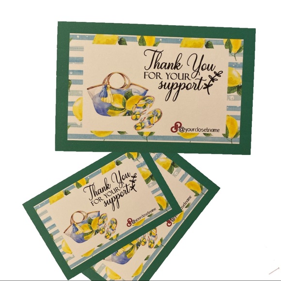 Tropical Thank You Cards, Small Business Cards - Picture 2 of 12